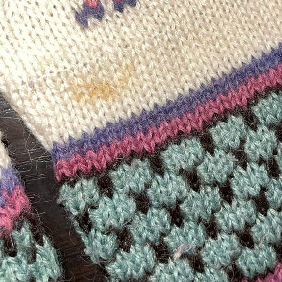 90s Knit Button up Cardigan Sweater Size Large Grandma Core Whimsical Winter - Picture 4 of 4